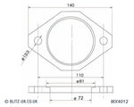 Blitz Exhaust Gasket -MX4012 - 72mm Bore - 2 bolt fixing 13.3mm x 110mm centres