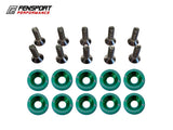 M6 Engine Dress Up Bolts - 10 Pack - Green